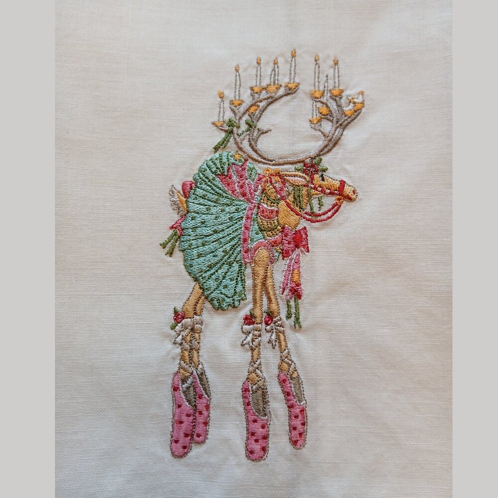 *RARE* Bundle of 5 Patience Brewster Embroidered Christmas Krinkles Tea Towels - Picture 11 of 13